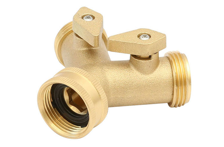 Pirinç 2 Way Garden Hose Connector made in China